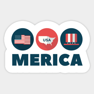 MERICA chemise vintage du 4 juillet, t-shirt du 4 juillet, 4 juillet usa, 4 juillet drapeau, 4 juillet vacances, 4 juillet garçons Sticker